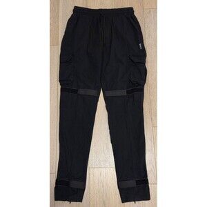 Alpha Cargo Jogger Pants Mens Large Black Techwear Tactical Streetwear Strap